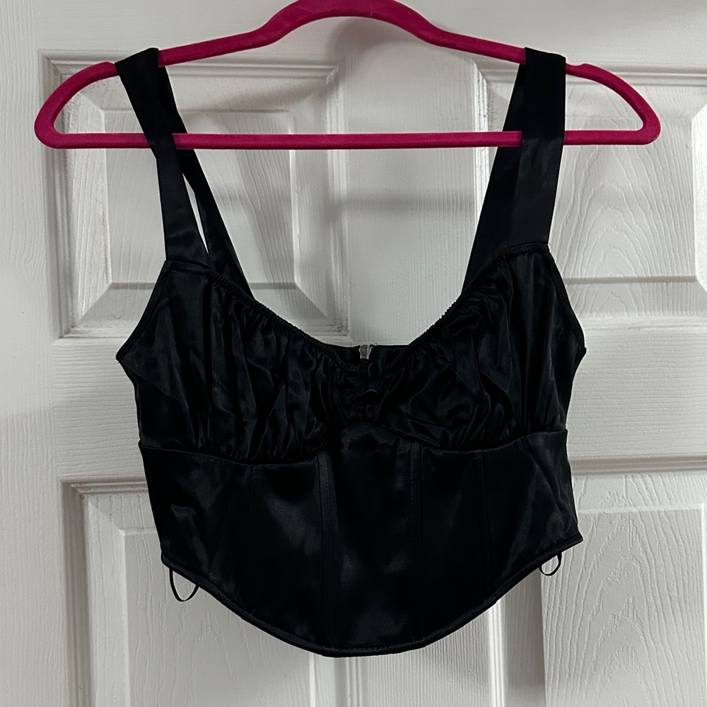 Zara Black Satin Top